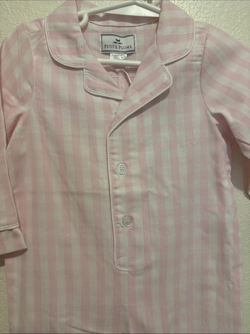 Petite Plume Pink Gingham One-Piece Romper